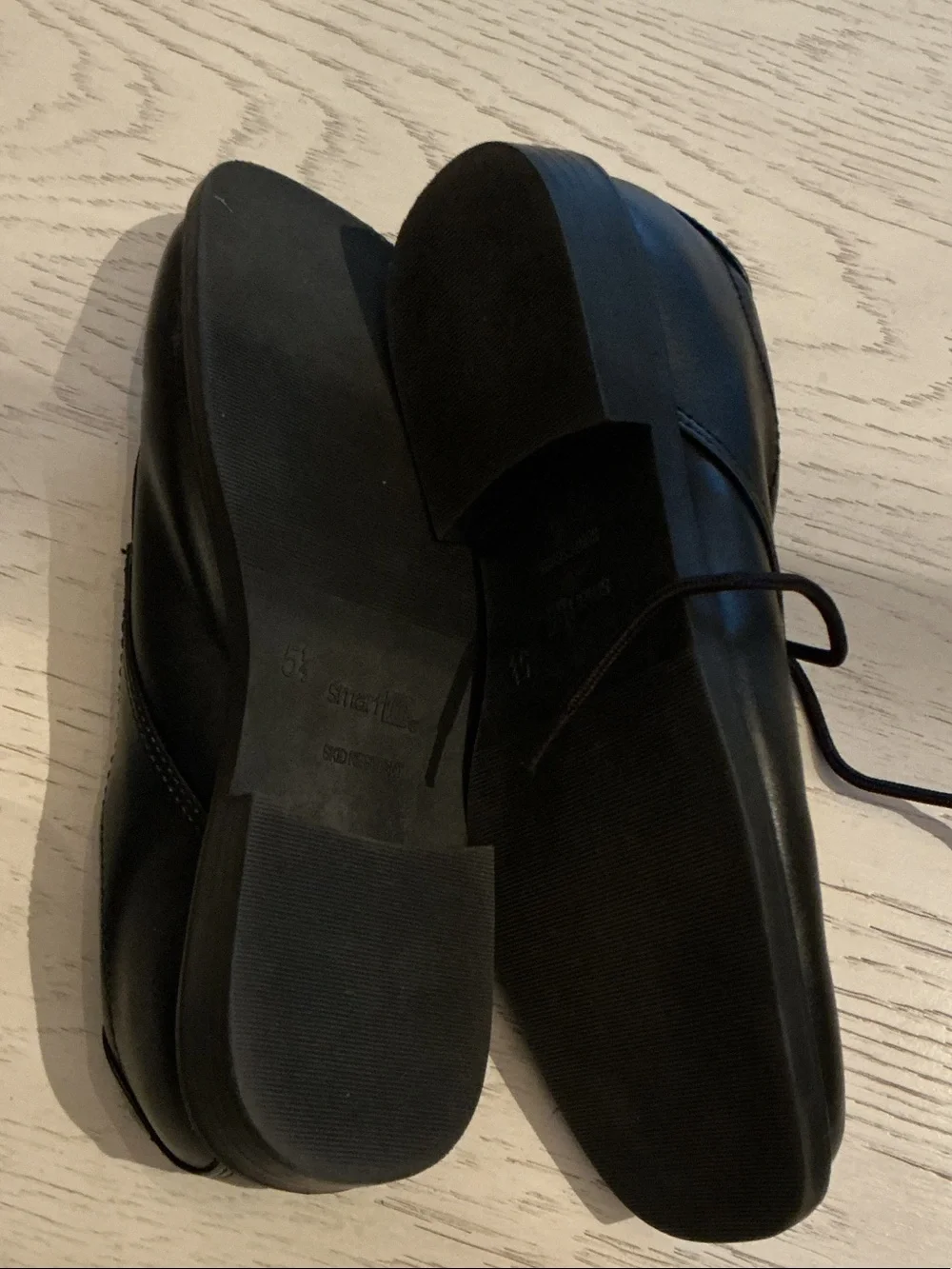 smartfit Black Boys Lace-Up Dress Shoes